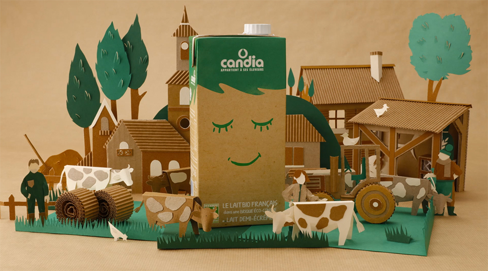 Candia - Brique de lait bio - Co-ralisation (dcor et stop motion) avec l'agence PatteBlanche - - Lila POPPINS | Virginie